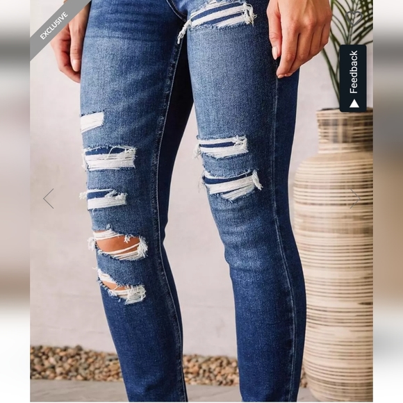 Bridge of Gly Elliott high rise skinny jeans distressed high stretch 24 - Picture 9 of 11